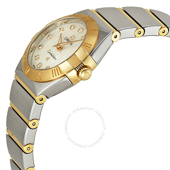 Omega Constellation Polished Quartz White Mother-of-Pearl Ladies Watch 12320246055004