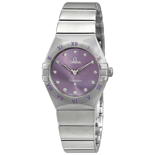 Omega Constellation Quartz Diamond Purple Dial Ladies Watch 131.10.28.60.60.002