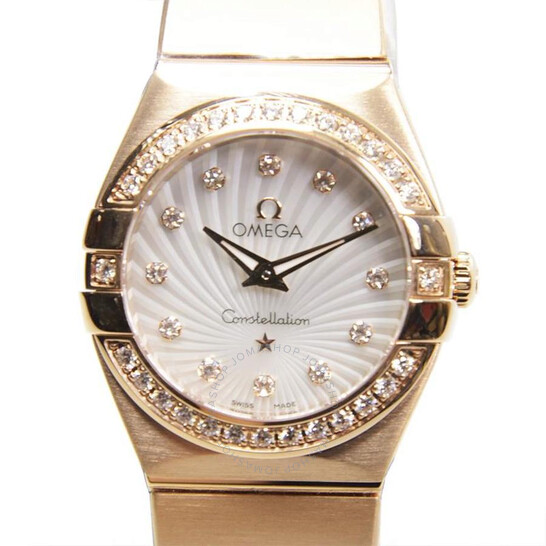 Omega Constellation Quartz Diamond White Mother of Pearl Dial Ladies Watch 123.55.24.60.55.001