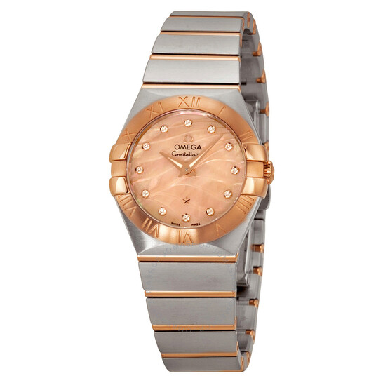 Omega Constellation Rose Gold Mother of Pearl Diamond Ladies Watch 12320276057002