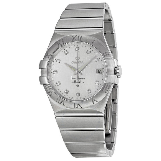 Omega Constellation Silver Diamond Dial Stainless Steel Men’s Watch 123.10.35.20.52.002