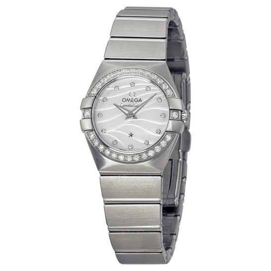 Omega Constellation White Mother of Pearl Steel Ladies Watch 123.10.27.20.55.001