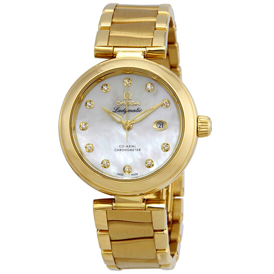 Omega De Ville 18kt Yellow Gold Ladies Watch 425.60.34.20.55.003