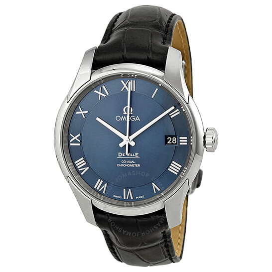 Omega De Ville Blue Dial Black Leather Men’s Watch 431.13.41.21.03.001