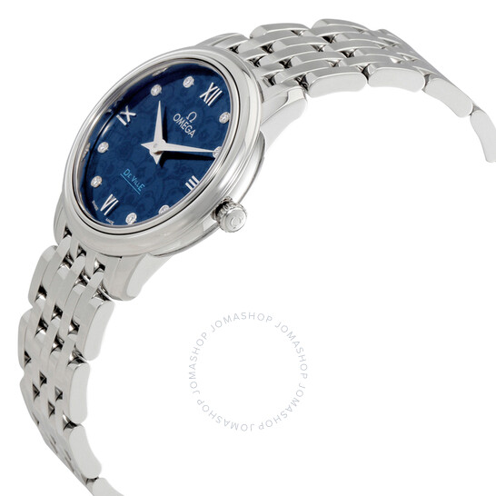 Omega De Ville Blue Dial Diamond Ladies Watch 424.10.27.60.53.003