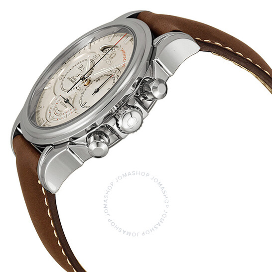 Omega De Ville Co-Axial Chronoscope Silver Dial Stainless Steel Brown Leather Men’s Watch 4850.30.37