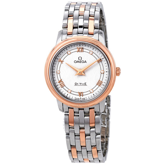 Omega De Ville Diamond Silver Dial Two-tone Ladies Watch 424.20.27.60.52.003