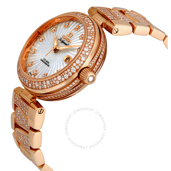 Omega De Ville Ladymatic 18kt Rose Gold Automatic Mother of Pearl Dial Ladies Watch 425.65.34.20.55.005