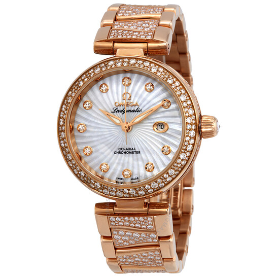 Omega De Ville Ladymatic 18kt Rose Gold Automatic Mother of Pearl Dial Ladies Watch 425.65.34.20.55.005