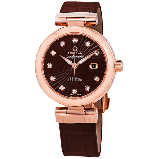 Omega De Ville Ladymatic Brown Diamond Dial Automatic Ladies Watch 425.63.34.20.63.001