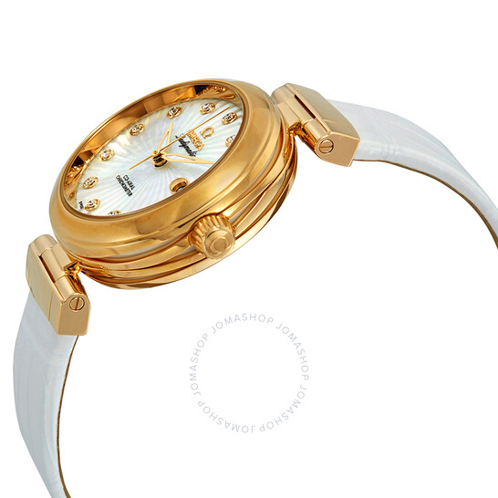 Omega De Ville Ladymatic Diamond Yellow Gold Ladies Watch 42563342055002