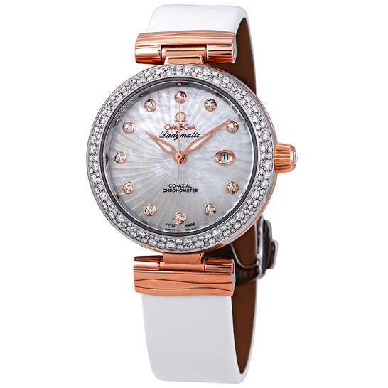 Omega De Ville Ladymatic Mother of Pearl Diamond Dial Ladies Watch 425.27.34.20.55.001