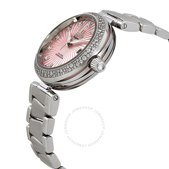 Omega De Ville Ladymatic Pink Mother of Pearl Diamomd Dial Ladies Steel Watch 425.35.34.20.57.001