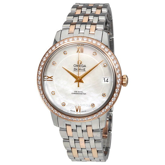 Omega De Ville Mother of Pearl Diamond Dial Ladies Watch 424.25.33.20.55.002