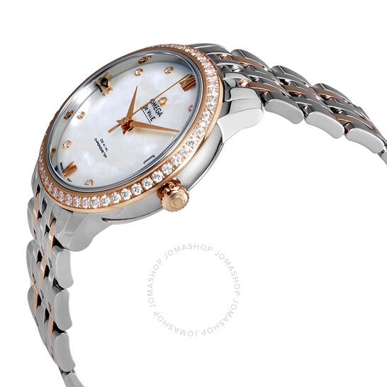 Omega De Ville Mother of Pearl Diamond Dial Ladies Watch 424.25.33.20.55.002