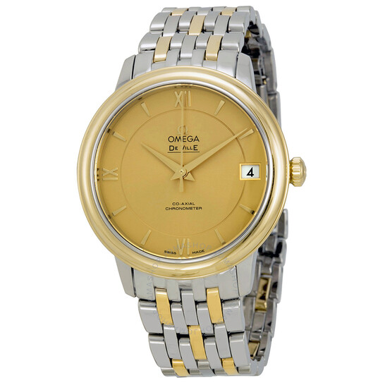 Omega De Ville Prestige Automatic Champagne Dial Stainless Steel and Gold Men’s Watch 42420332008001