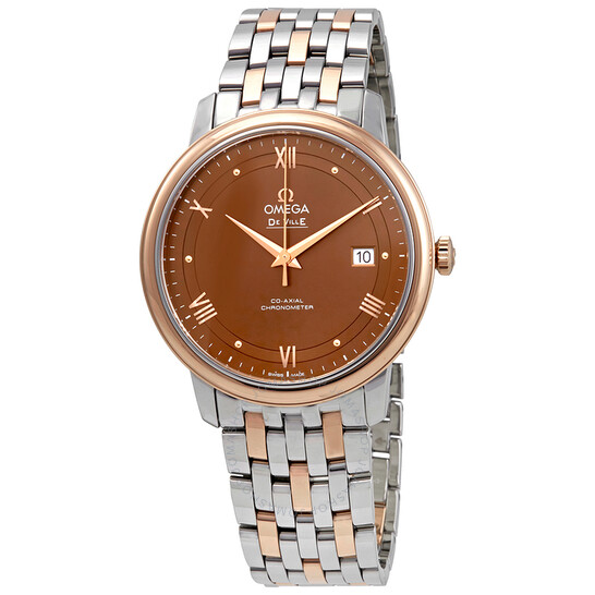 Omega De Ville Prestige Automatic Chronometer Brown Dial Two-Tone Men’s Watch 424.20.40.20.13.001