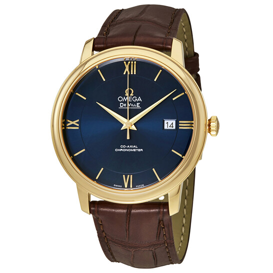 Omega De Ville Prestige Blue Dial Automatic Men’s Leather Watch 424.53.40.20.03.002