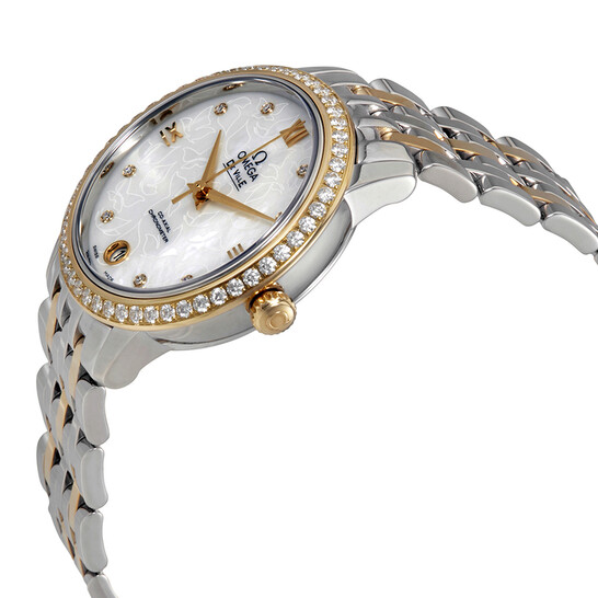 Omega De Ville Prestige Mother of Pearl Butterfly Dial Ladies Watch 424.25.33.20.55.004