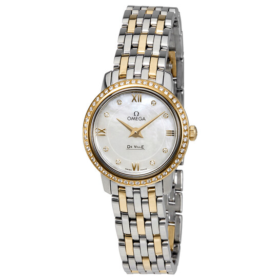 Omega De Ville Prestige Mother of Pearl Butterfly Dial Ladies Watch 424.25.33.20.55.004