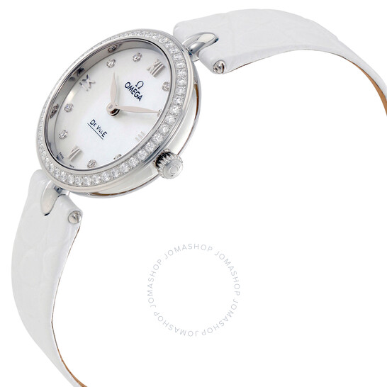 Omega De Ville Prestige Mother of Pearl Diamond Dial Ladies Watch 424.18.27.60.55.001