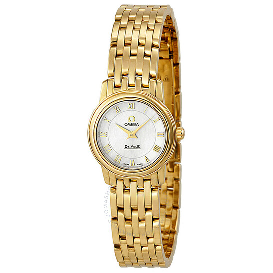 Omega De Ville Prestige Mother of Pearl Yellow Gold Ladies Watch 4170.71