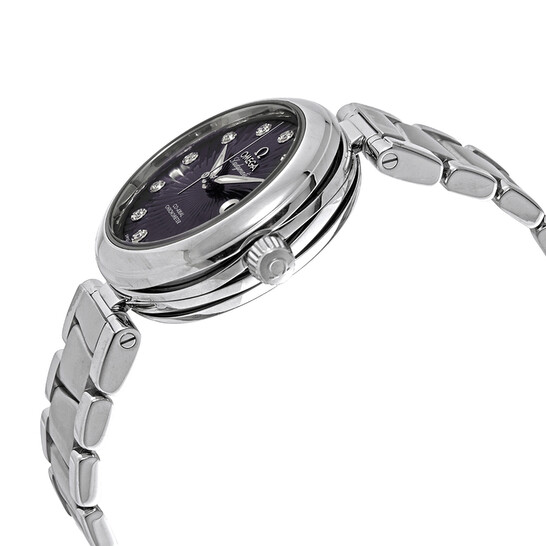 Omega De Ville Purple Diamond Dial Automatic Ladies Watch 425.30.34.20.60.001