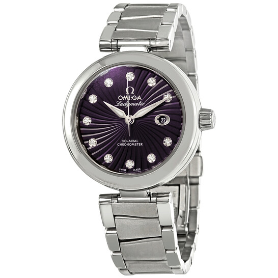 Omega De Ville Purple Diamond Dial Automatic Ladies Watch 425.30.34.20.60.001