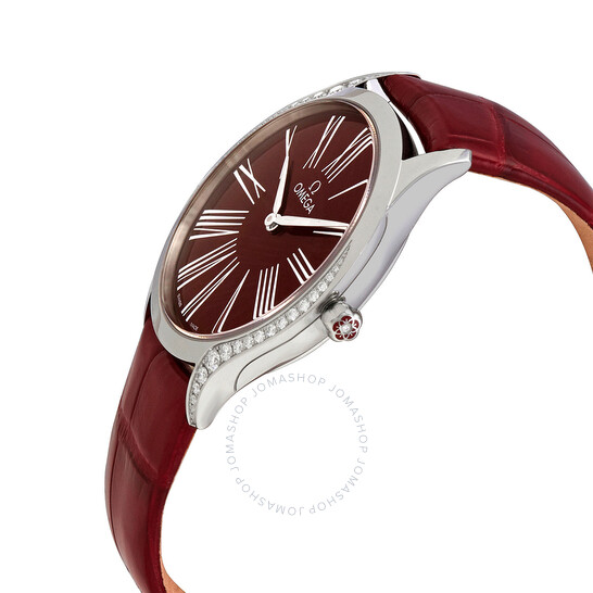 Omega De Ville Tresor Quartz Red Dial Ladies Watch 428.18.36.60.11.002