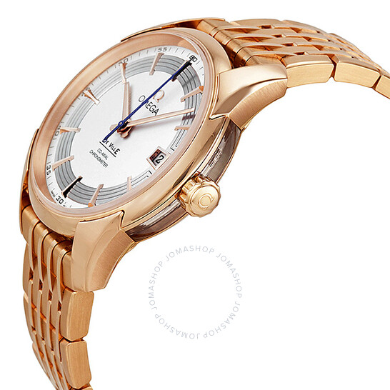 Omega DeVille Hour Vision Silver Dial 18kt Rose Gold Men’s Watch 431.60.41.21.02.001