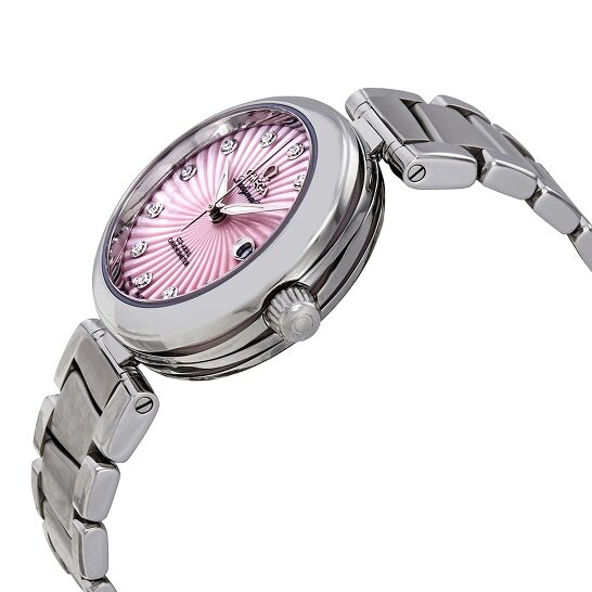 Omega DeVille Pink Mother of Pearl Diamond Dial Automatic Ladies Watch 425.30.34.20.57.001