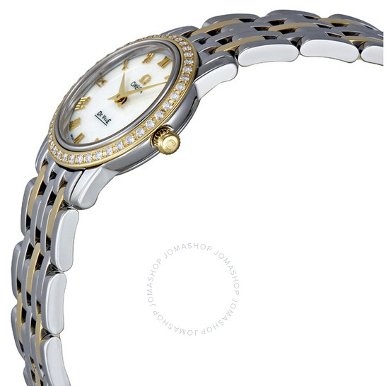 Omega DeVille Prestige Mother of Pearl Dial Steel and 18k Yellow Gold Ladies Watch 4375.71