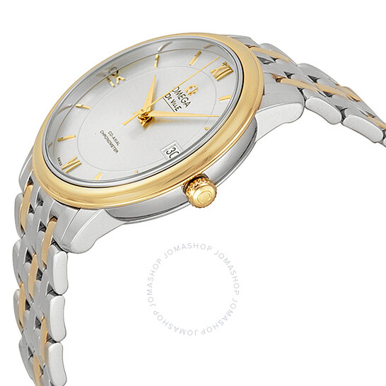 Omega DeVille Prestige Stainless Steel and 18kt Yellow Gold Silver Dial Unisex Watch 42420372002001