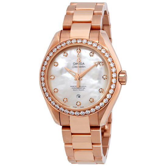 Omega Seamaster 18kt Rose Gold Diamond Ladies Watch 231.55.34.20.55.003