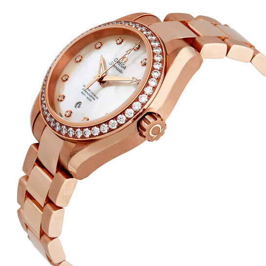 Omega Seamaster 18kt Rose Gold Diamond Ladies Watch 231.55.34.20.55.003