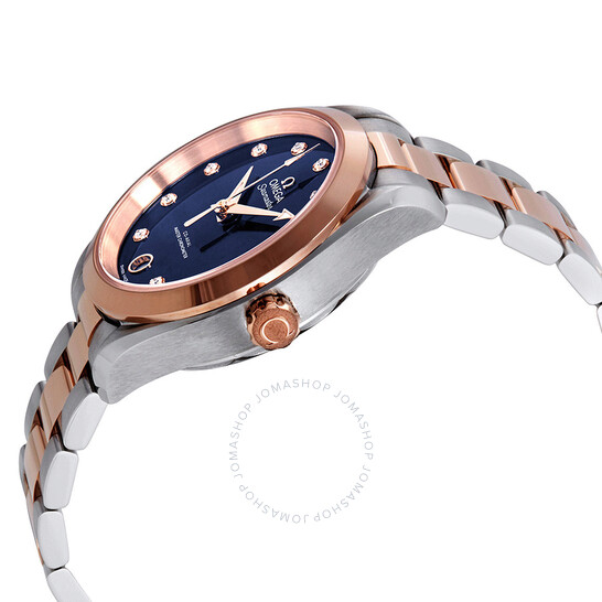 Omega Seamaster Aqua Terra Automatic Chronometer Diamond Blue Dial Ladies Watch 220.20.34.20.53.001