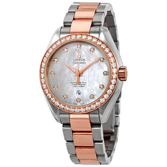 Omega Seamaster Aqua Terra Automatic Chronometer Diamond Ladies Watch 23125342055005