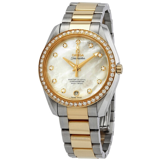 Omega Seamaster Aqua Terra Automatic Chronometer Diamond White Mother of Pearl Dial  Watch 231.25.39.21.55.002