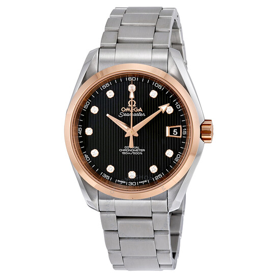 Omega Seamaster Aqua Terra  Automatic Diamond Black Dial 18kt Rose Gold Men’s Watch 231.20.39.21.51.003