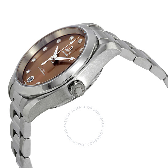 Omega Seamaster Aqua Terra Automatic Diamond Brown Dial Ladies Watch 220.10.34.20.63.001