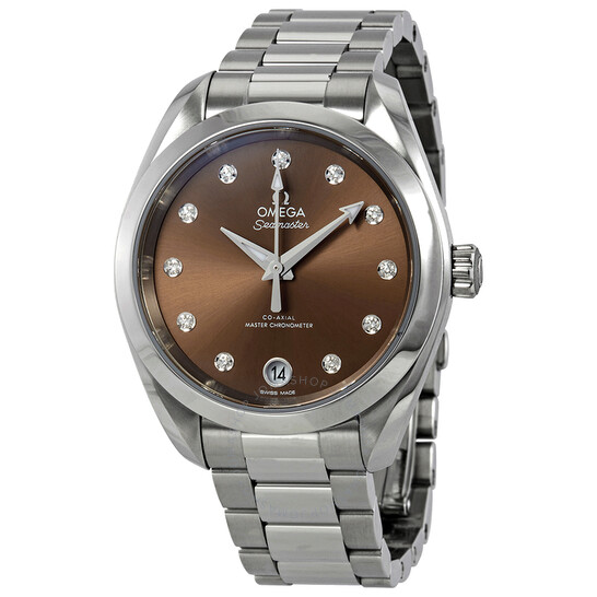 Omega Seamaster Aqua Terra Automatic Diamond Brown Dial Ladies Watch 220.10.34.20.63.001