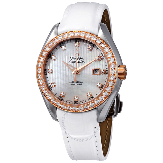 Omega Seamaster Aqua Terra Automatic Diamond White Mother of Pearl Dial Ladies Watch 231.28.34.20.55.002