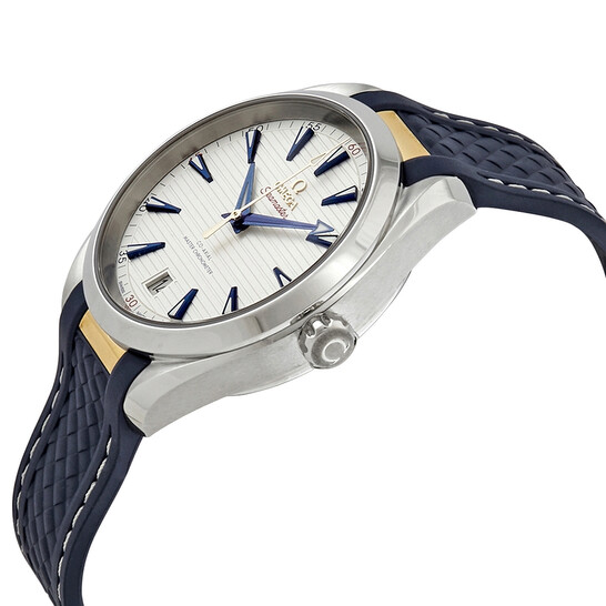 Omega Seamaster Aqua Terra Automatic Silver Dial Blue Rubber Men’s Watch 220.12.41.21.02.004