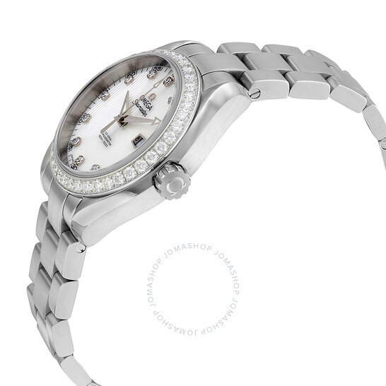 Omega Seamaster Aqua Terra Automatic White Mother of Pearl Dial Ladies Watch 231.15.34.20.55.001