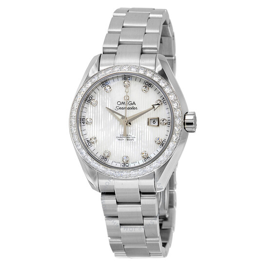 Omega Seamaster Aqua Terra Automatic White Mother of Pearl Dial Ladies Watch 231.15.34.20.55.001