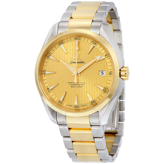 Omega Seamaster Aqua Terra Champagne Dial Stainless Steel and 18kt Yellow Gold Men’s Watch 23120422108001