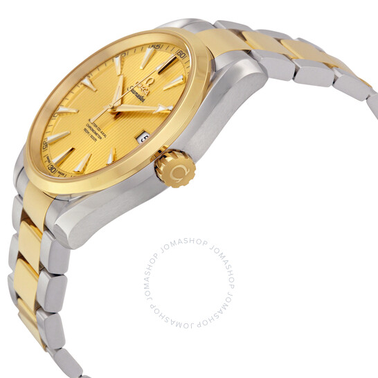 Omega Seamaster Aqua Terra Champagne Dial Stainless Steel and 18kt Yellow Gold Men’s Watch 23120422108001