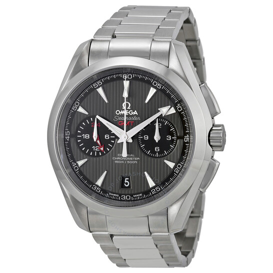 Omega Seamaster Aqua Terra Chronograph GMT Automatic Chronometer Grey Dial Men’s Watch 23110435206001