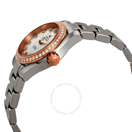 Omega Seamaster Aqua Terra Mother of Pearl Diamond Dial Ladies 18kt Rose Gold/ Steel Watch 231.25.30.20.55.003