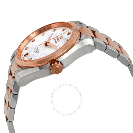 Omega Seamaster Aqua Terra Mother of Pearl Diamond Dial Steel and 18K Rose Gold Ladies Watch 23120392155003